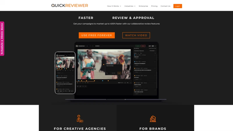 Homepage of quickreviewer