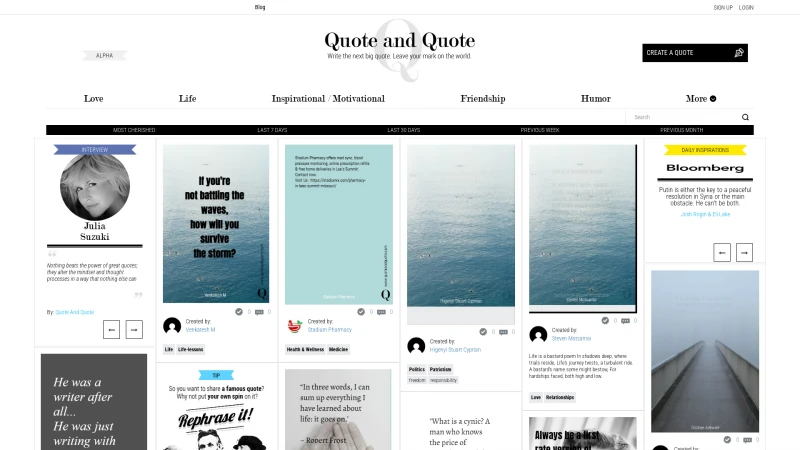 Homepage of quoteandquote