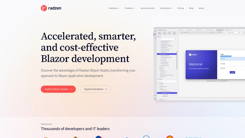 Homepage of radzen