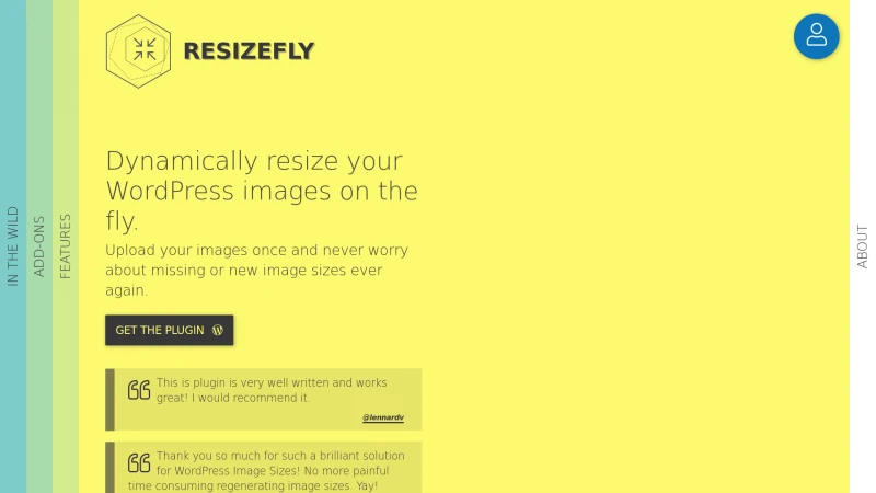 Homepage of resizefly