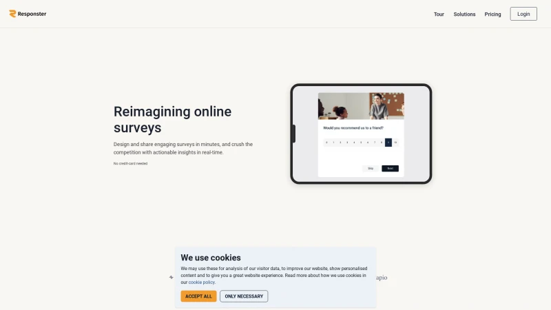 Homepage of responster