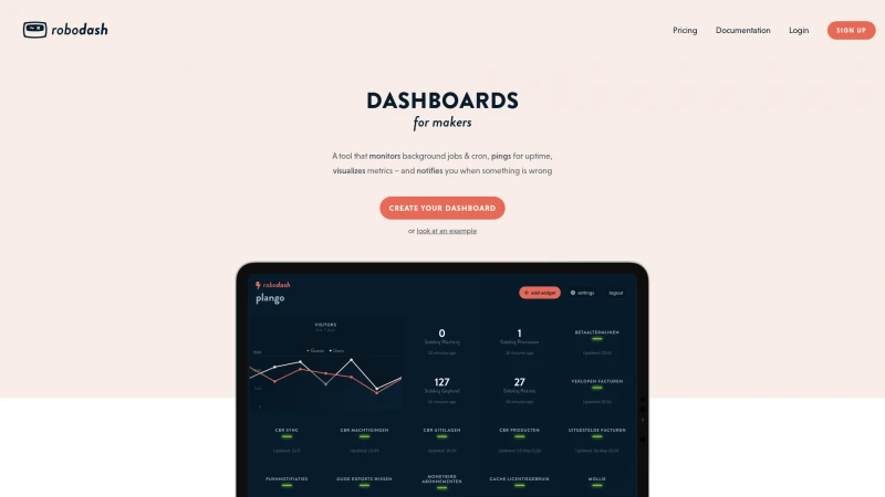 Homepage of robodash