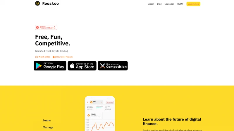 Homepage of roostoo