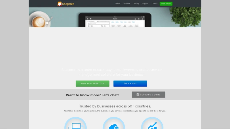 Homepage of shoptreeapp