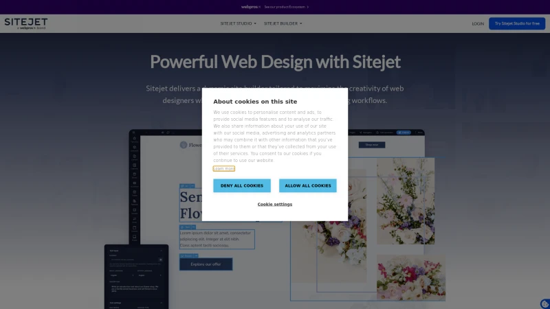 Homepage of sitejet