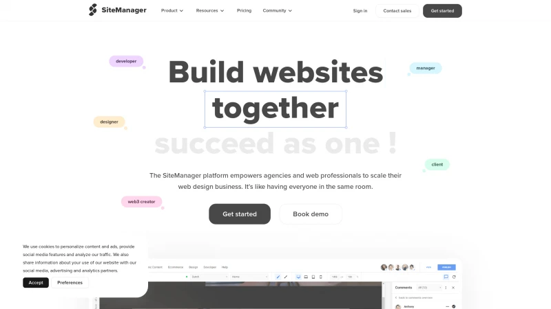 Homepage of sitemngr