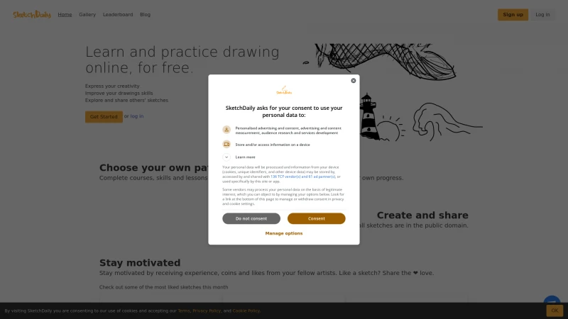 Homepage of sketchdaily