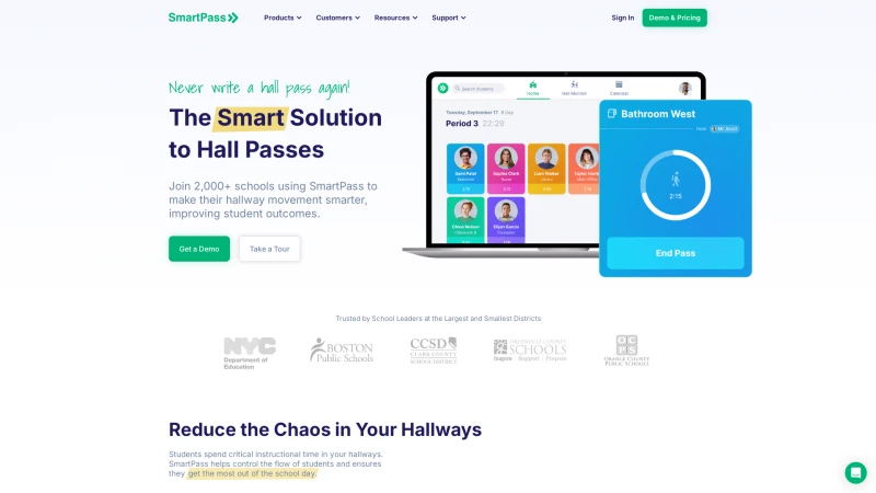 Homepage of smartpass