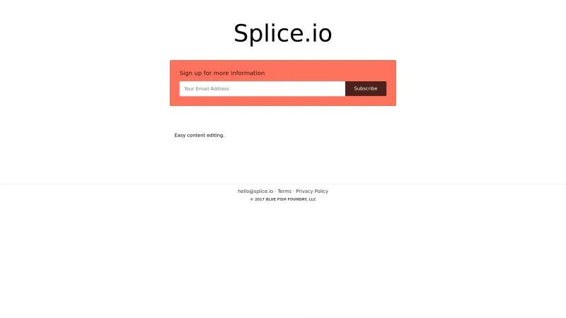 Homepage of splice