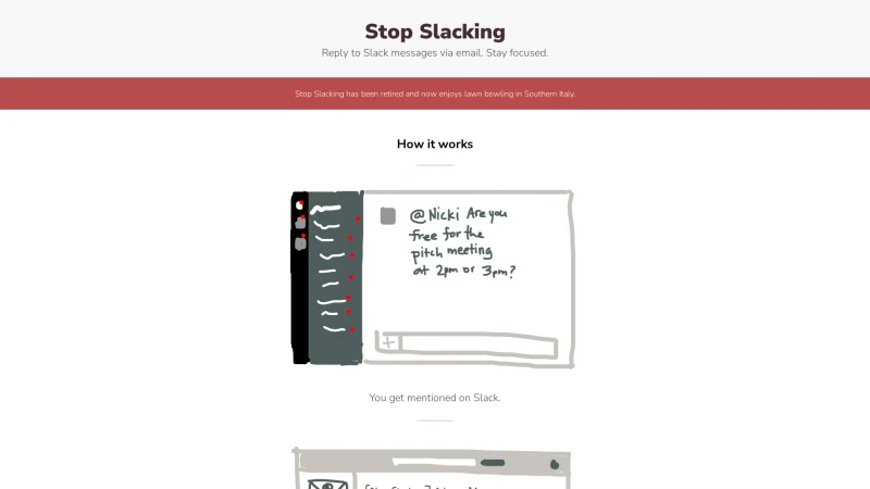 Homepage of stopslacking