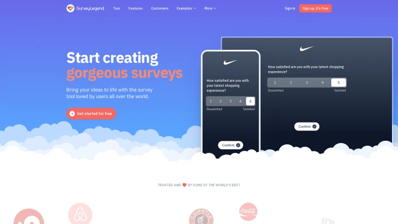 Homepage of surveylegend