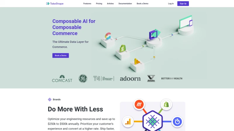 Homepage of takeshape