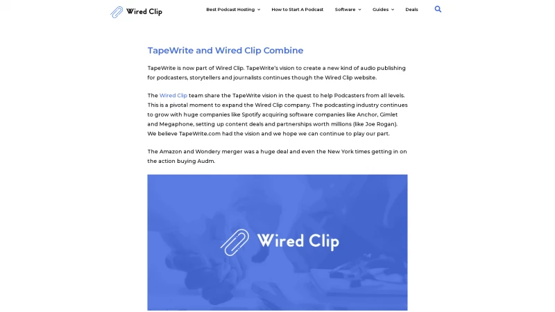 Homepage of tapewrite