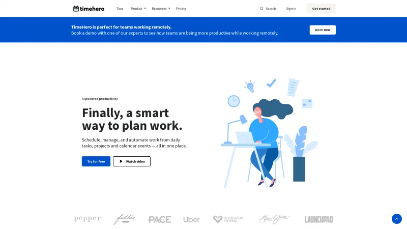 Homepage of timehero