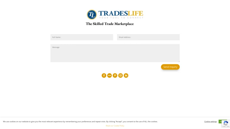 Homepage of tradeslife