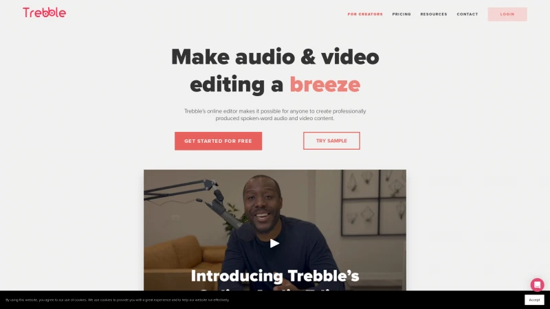 Homepage of trebble