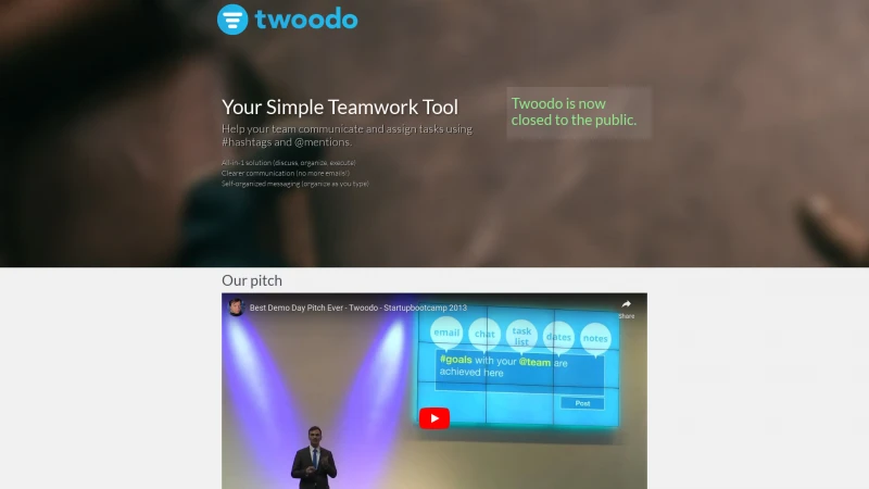 Homepage of twoodo