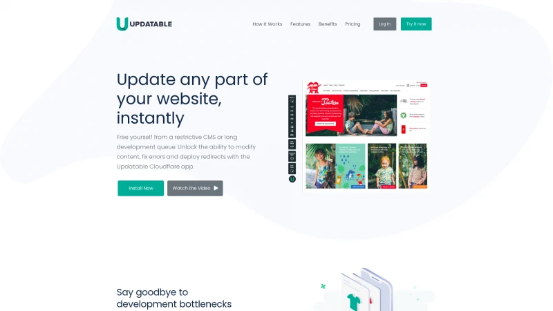 Homepage of updatable