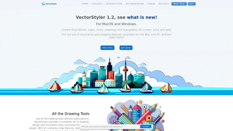 Homepage of vectorstyler