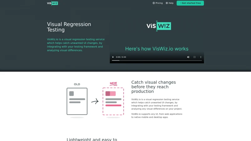 Homepage of viswiz