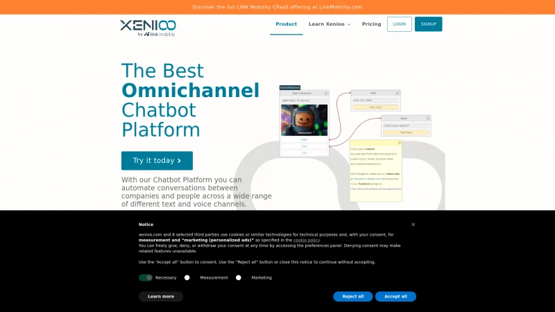 Homepage of xenioo