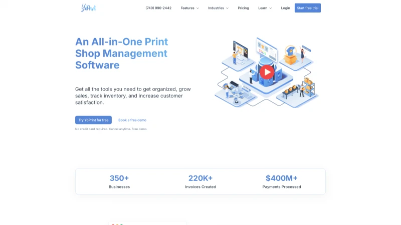 Homepage of yoprint