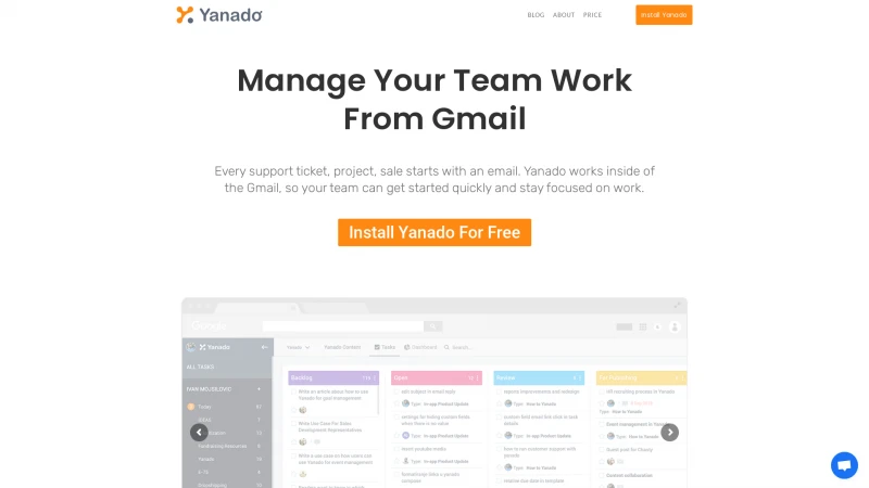 Homepage of yanado