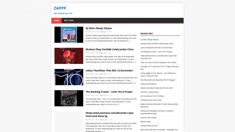 Homepage of zappp