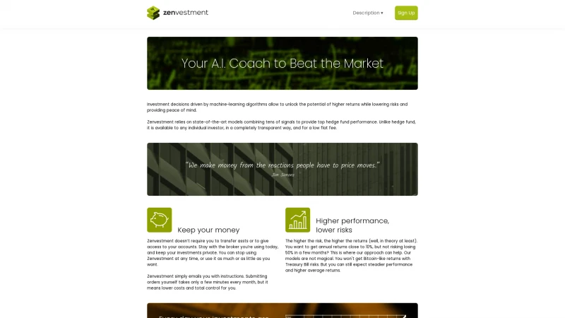 Homepage of zenvestment