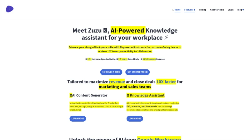 Homepage of zuzu